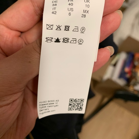 Navy pinstripe Boss dress - Picture 6 of 8